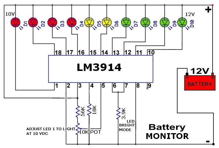 Lm3914 схема включения